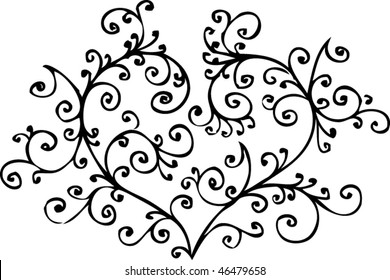 Romantic heart vignette. Eau-forte 009.