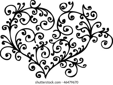 Romantic heart vignette. Eau-forte 013.
