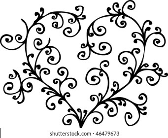 Romantic heart vignette. Eau-forte 014.