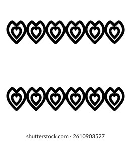 Romantic Hearts Border Divider Vector for Invitations and Decorations