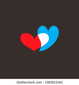 Romantic hearts icon. Hearts icon isolated on background. Love symbol. Happy valentines day and wedding design elements. Element vector illustration.