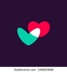 Romantic hearts icon. Hearts icon isolated on background. Love symbol. Happy valentines day and wedding design elements. Element vector illustration.