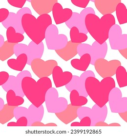 Romantic hearts seamless vector pattern, Valentine's Day decorative background, wallpaper, textile print, wrapping paper.