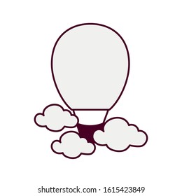 romantic hot air balloon isolated icon desing, vector illustration