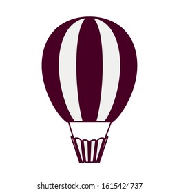 romantic hot air balloon isolated icon desing, vector illustration