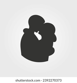 Icono de abrazo romántico - Ilustración vectorial simple