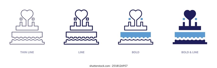 Romantic icon in 4 different styles. Thin Line, Line, Bold, and Bold Line. Duotone style. Editable stroke.