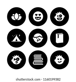 romantic icon. 9 romantic set with in love, tent night, flirty and love vector icons for web and mobile app