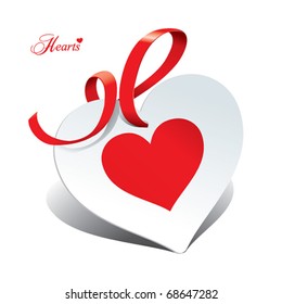 Romantic icon in the form of card for themes like love, Valentine's day, holidays. Vector illustration.