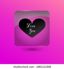 romantic icon heart for valentine's day