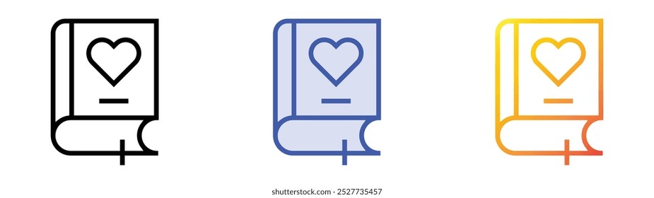 romantic icon. Linear, Blue Fill and Gradient Style Design Isolated On White Background