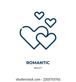 Romantic icon. Linear vector illustration from beauty collection. Outline romantic icon vector. Thin line symbol for use on web and mobile apps, logo, print media.