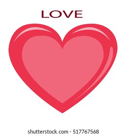 Romantic icon red heart, isolated, vector illustration