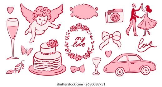 Romantic Icons for Memorable Wedding and Love Events Celebrating Togetherness and Joy