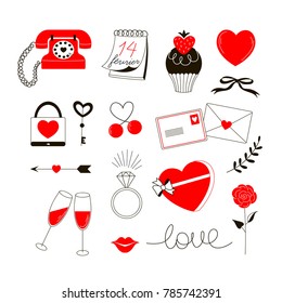 romantic icons, Valentine Day design