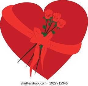 romantic illustration about love and flowers