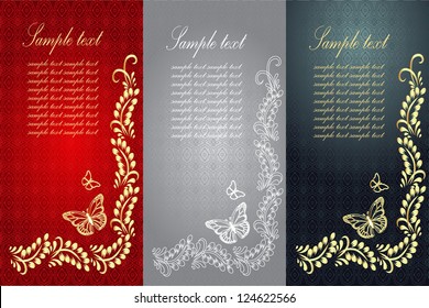 Romantic illustration for design with butterflies. Vector
