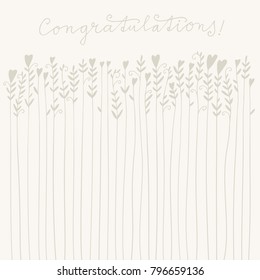 Romantic illustration - hand drawn heart flowers. Perfect for your invitation or as a background.