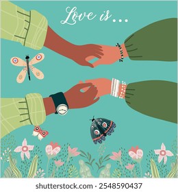 Romantic illustration. Man and woman. Love, love story, relationship. Vector design concept for Valentines Day , hand drawn vector.