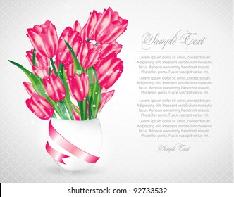 romantic illustration with tulips