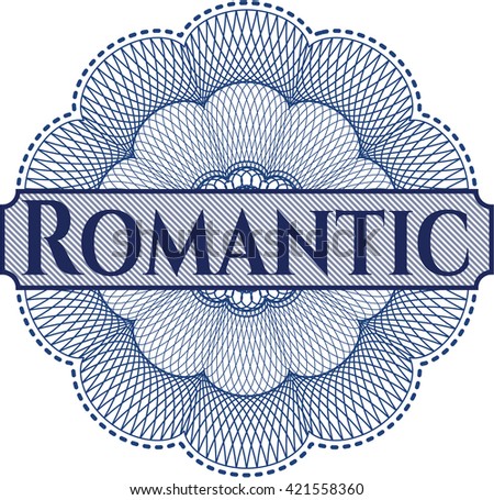 Romantic inside money style emblem or rosette