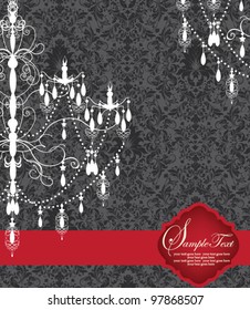 Romantic Invitation Card Design With Chandelier