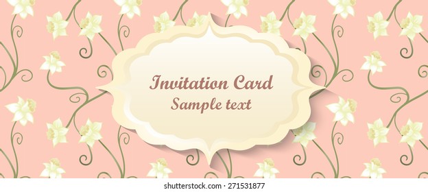 romantic invitation card. narcissus