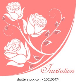 Romantic invitation card with rose