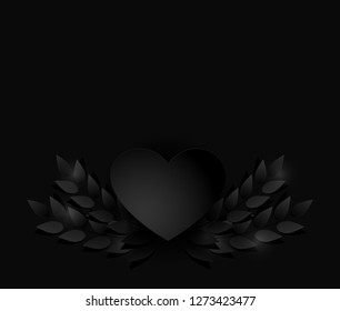 Romantic invitation design made out of paper cutout floral and heart