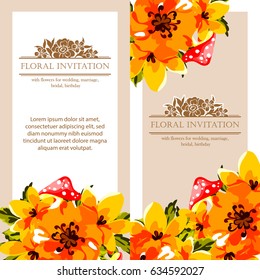 Romantic invitation for wedding, bridal shower, birthday or Valentine's day.