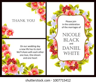 Romantic invitation. Wedding, marriage, bridal, birthday, Valentine's day.