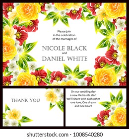 Romantic invitation. Wedding, marriage, bridal, birthday, Valentine's day.