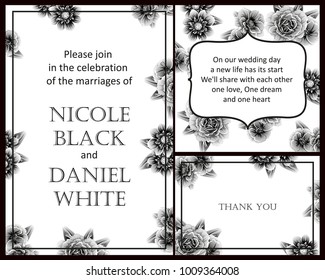 Romantic invitation. Wedding, marriage, bridal, birthday, Valentine's day.