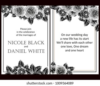 Romantic invitation. Wedding, marriage, bridal, birthday, Valentine's day.