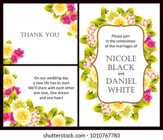 Romantic invitation. Wedding, marriage, bridal, birthday, Valentine's day.