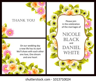 Romantic invitation. Wedding, marriage, bridal, birthday, Valentine's day.