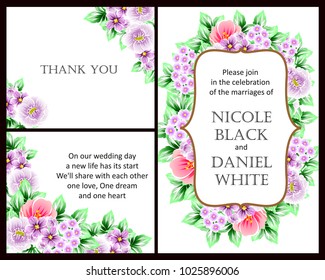 Romantic invitation. Wedding, marriage, bridal, birthday, Valentine's day.