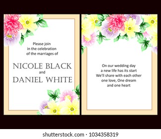 Romantic invitation. Wedding, marriage, bridal, birthday, Valentine's day.