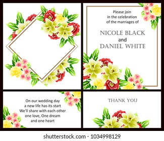 Romantic invitation. Wedding, marriage, bridal, birthday, Valentine's day.