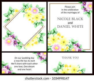 Romantic invitation. Wedding, marriage, bridal, birthday, Valentine's day.