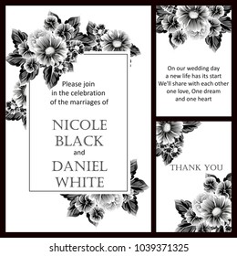 Romantic invitation. Wedding, marriage, bridal, birthday, Valentine's day.