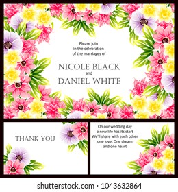 Romantic invitation. Wedding, marriage, bridal, birthday, Valentine's day.