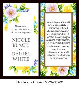 Romantic invitation. Wedding, marriage, bridal, birthday, Valentine's day.