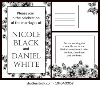 Romantic invitation. Wedding, marriage, bridal, birthday, Valentine's day.