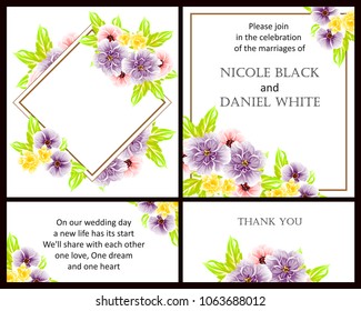 Romantic invitation. Wedding, marriage, bridal, birthday, Valentine's day.