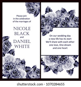 Romantic invitation. Wedding, marriage, bridal, birthday, Valentine's day.