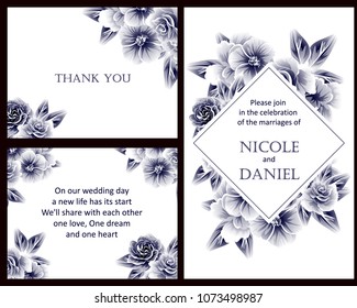 Romantic invitation. Wedding, marriage, bridal, birthday, Valentine's day.