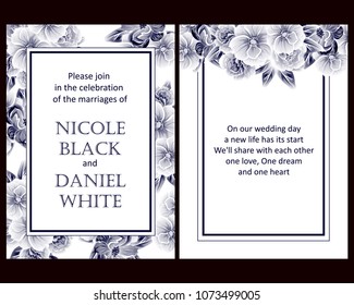 Romantic invitation. Wedding, marriage, bridal, birthday, Valentine's day.