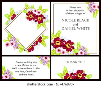 Romantic invitation. Wedding, marriage, bridal, birthday, Valentine's day.