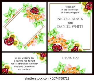 Romantic invitation. Wedding, marriage, bridal, birthday, Valentine's day.